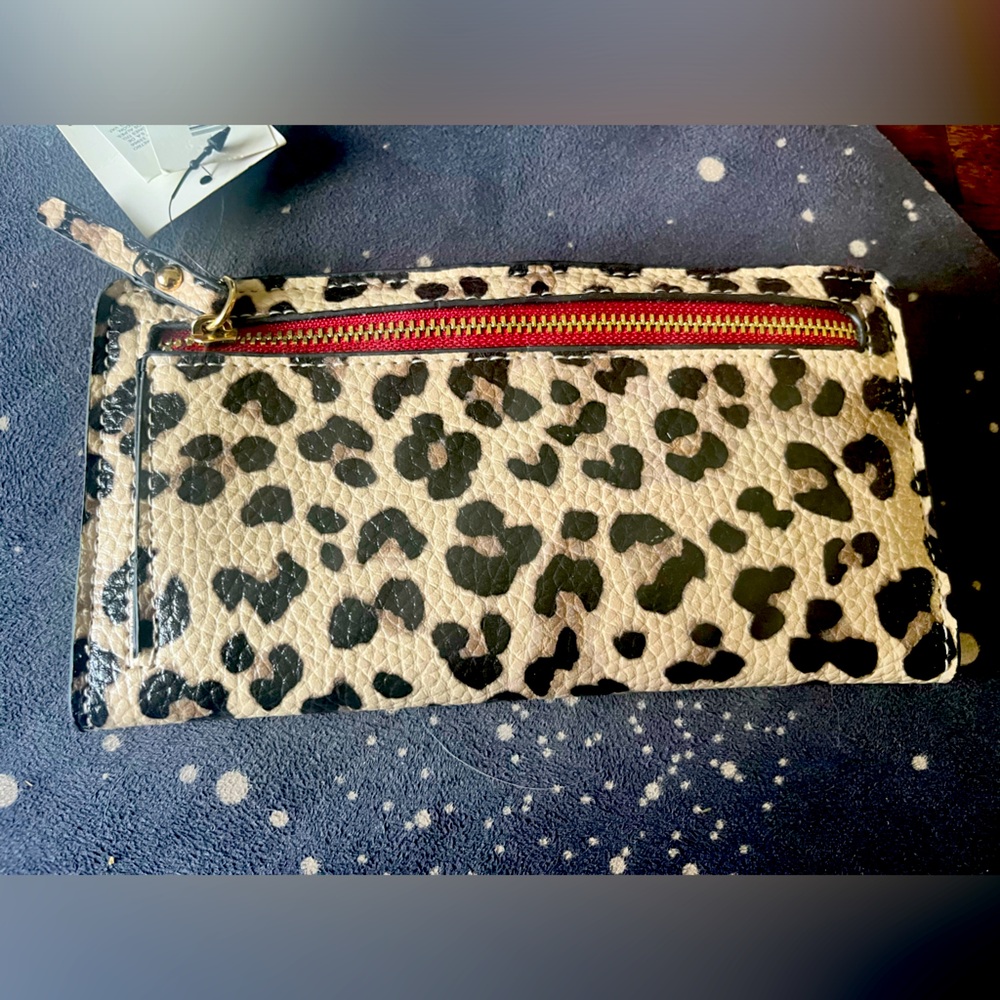Brand New Large Animal Print RFID wallet red interior